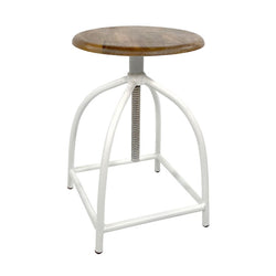 Swivel stool/bar stool - Height-adjustable model Liverpool made of solid wood and metal frame