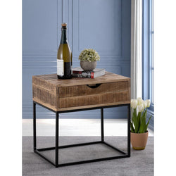 Bedside table wooden bedside table - Night console branded Maya - Side table with metal frame